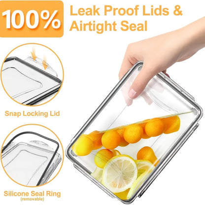 Food Storage Containers with Lids, 10- or 40-Piece PP Set with Easy-Snap Lids, Labels and Markers in Two Colors