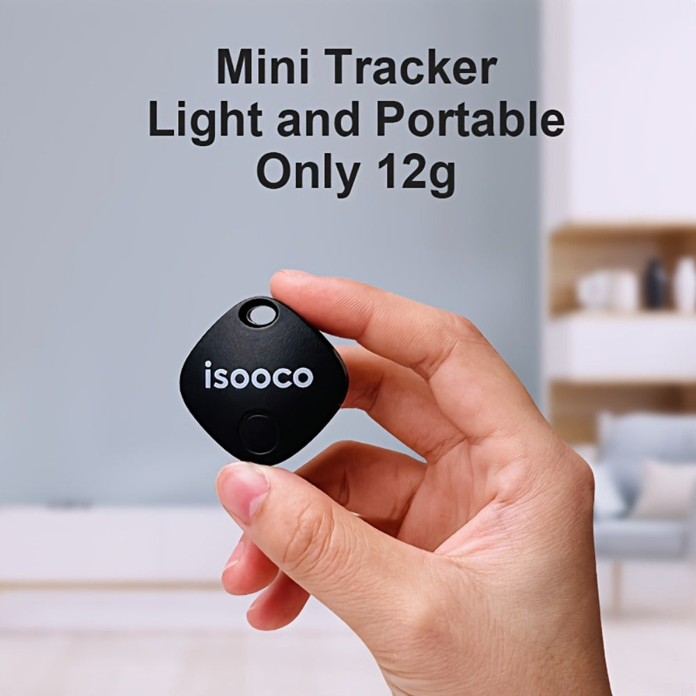 Black Mini Item Tracker Tags Six-Piece Set with Keyring Holes and One 6-Pack Checkout Pictured