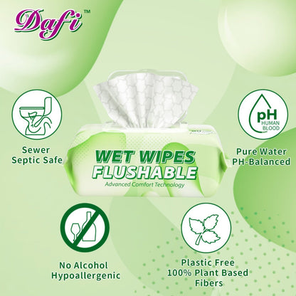 Flushable Wipes for Adults 1200 Count 15 Packs Unscented Toilet Wipes No Alcohol 100% Plant for Entryways, Bedrooms and Living Spaces
