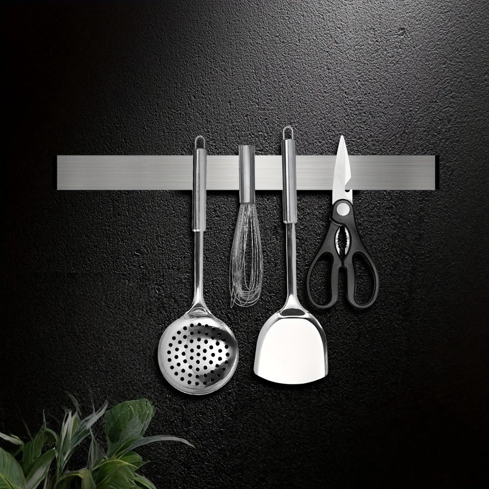 Magnetic Knife Holder Wall Mounted, Stainless Steel Punch-Free Knife Strip Rack for Kitchen, Holds Chef Knife Santoku Bread Knife