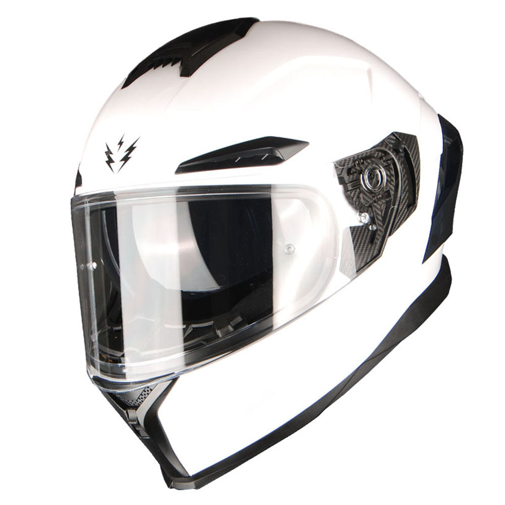 Motorcycle Helmet Full-Face Dual-Visor Shell with Clear Outer Shield, Smoked Inner Visor, Nine Colors and S-XL Sizes