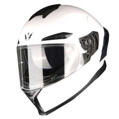 Motorcycle Helmet Full-Face Dual-Visor Shell with Clear Outer Shield, Smoked Inner Visor, Nine Colors and S-XL Sizes