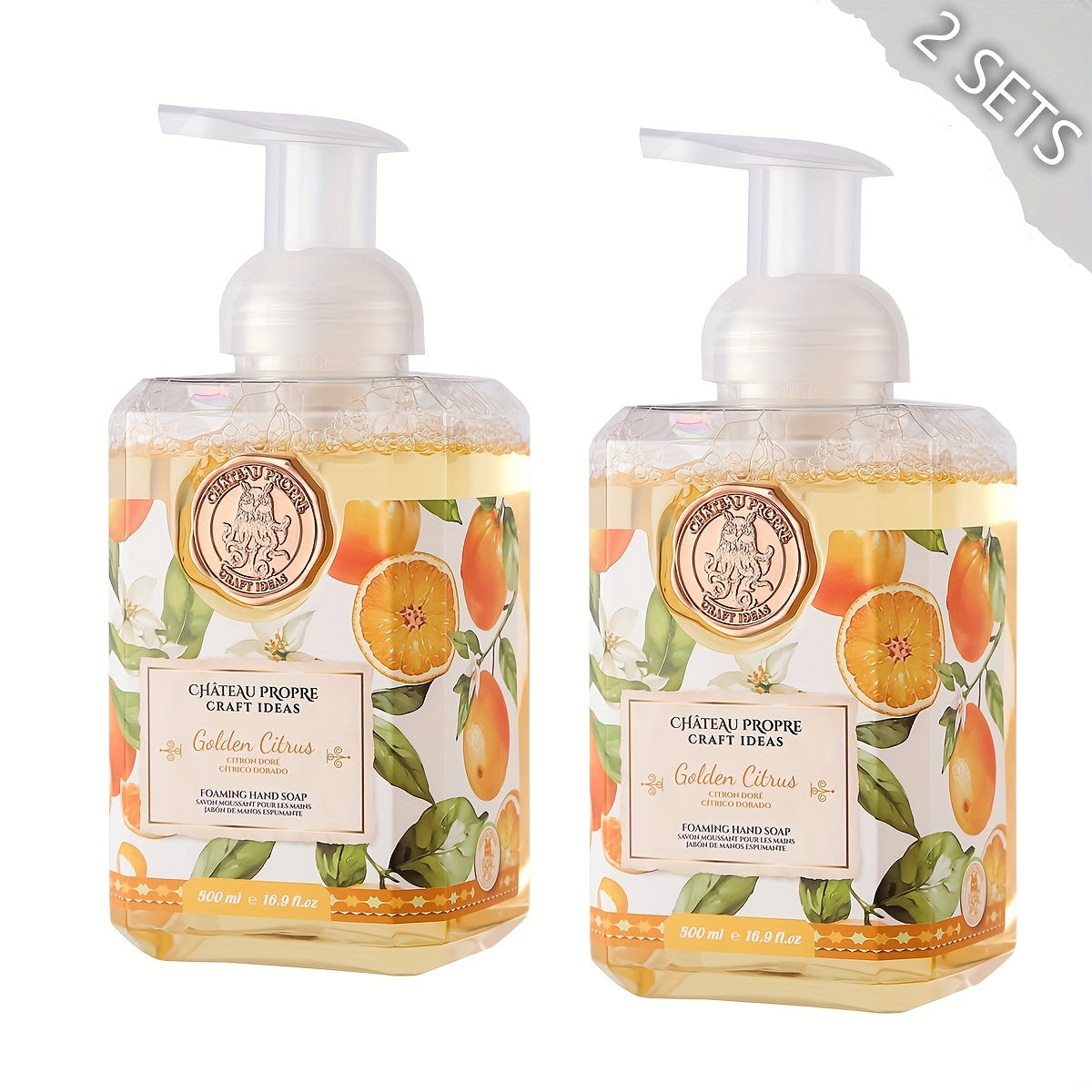 Moisturizing Foaming Hand Soap 500ml with Coconut Oil – Cruelty-Free Foam Soap for Bathroom & Kitchen | 8 Fresh Scents: Vanilla, Citrus