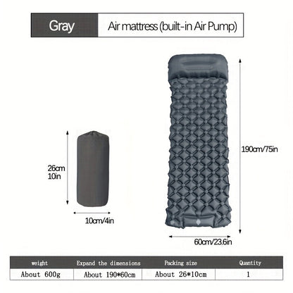 Camping Sleeping Pad Inflatable & Self-Inflating – Ultralight TPU Nylon Mat with Built-In Pump, Single & Double Size for Backpacking