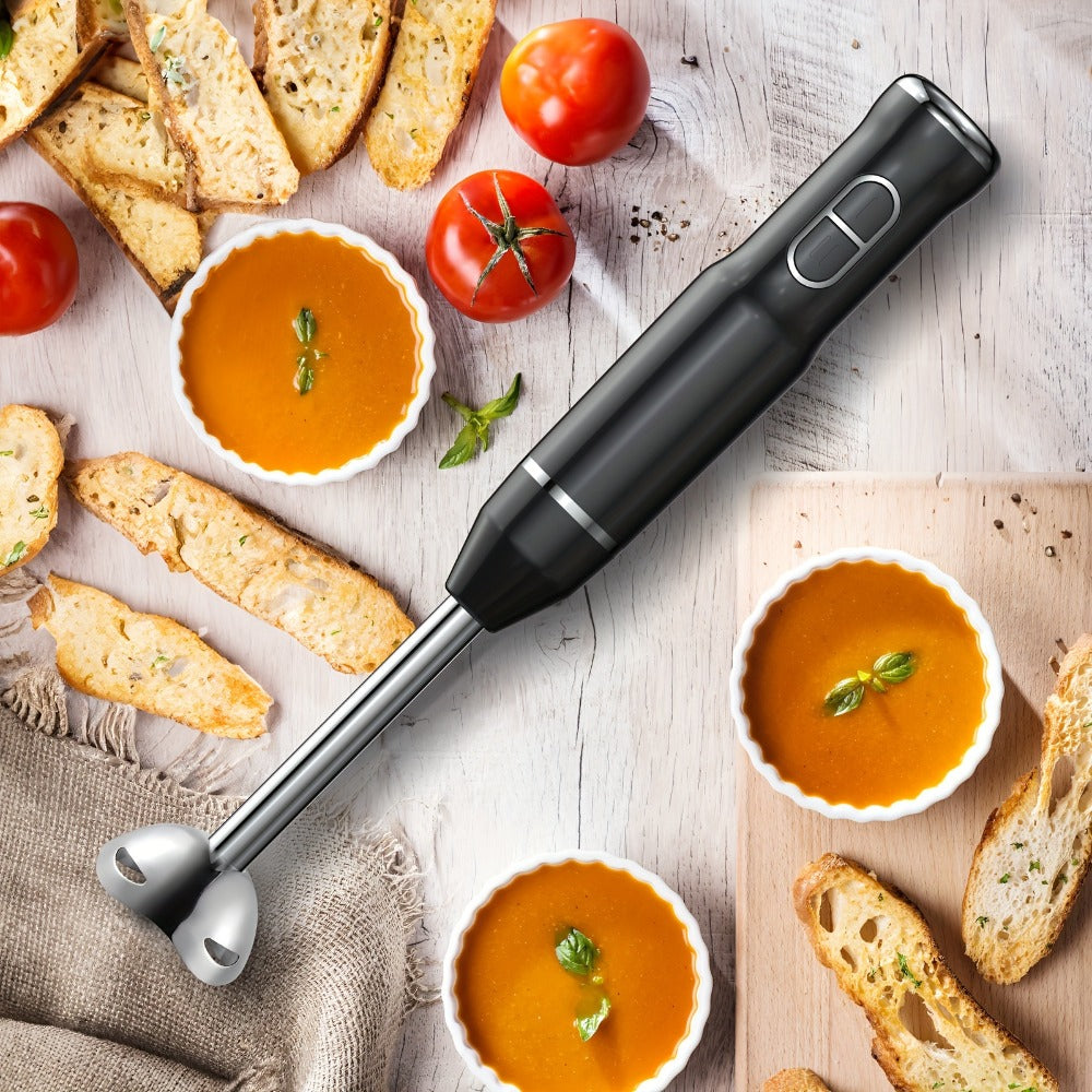 400W Immersion Blender with Two-Button Control, Detachable Shaft and 38 cm Black Handheld Body