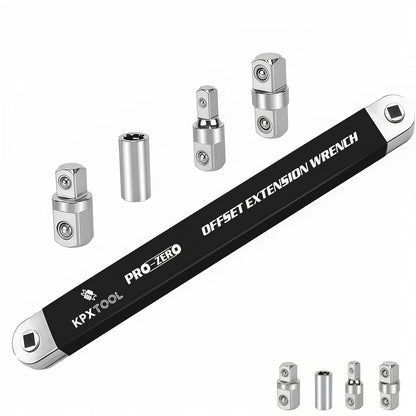 Offset Extension Ratchet Wrench Set with 1/4-, 3/8- and 1/2-Inch Adapters in Five Handle Colors