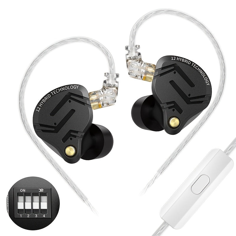 KZ ZS12 PRO X In-Ear Monitor Hybrid IEM Headphones Detachable Cable Noise Cancelling for Bedside Audio, Alarms and Room Entertainment