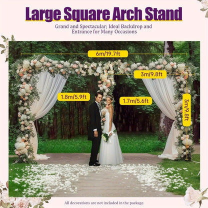 Backdrop Stand 20 x 10-Foot Stainless Pipe-and-Drape Frame with Three Square Bases and 15-Pole Kit