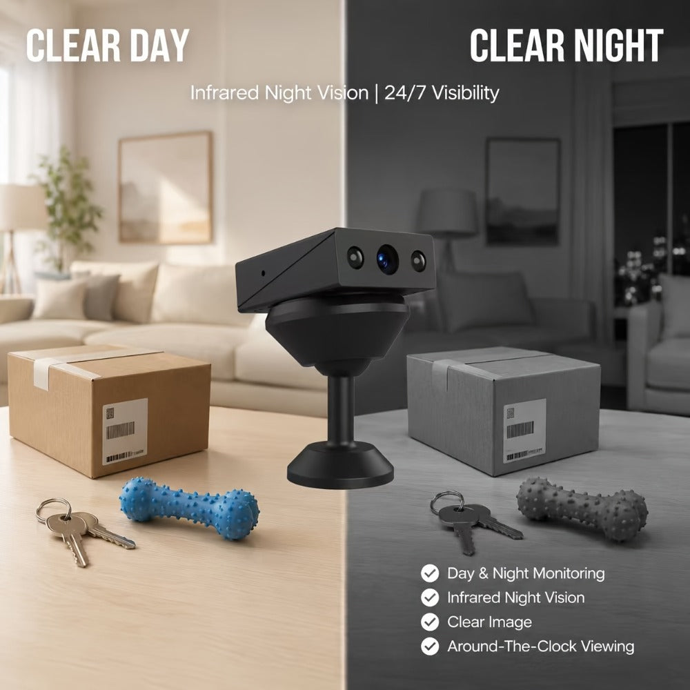Mini Security Camera No WiFi No Internet Needed, Full HD 1080P Wireless Indoor Camera Built-In AP Hotspot