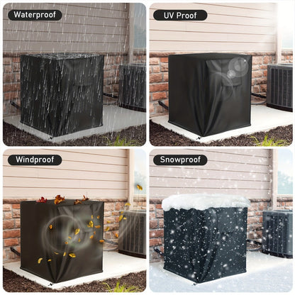 Outdoor AC Cover Heavy Duty Weatherproof Air Conditioner Cover for Outside Units UV Resistant Windproof Snowproof Dustproof with Storage Bag