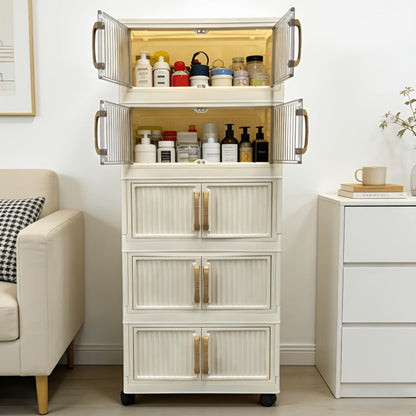 Shoe Cabinet Entryway Organizer, Multi-Functional Foldable Storage Cabinet 3/5 Tier Large, Space-Saving Closet Organizer for Entrance