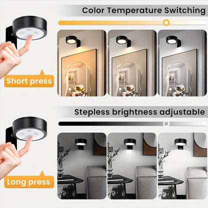 Battery Operated Picture Lights 3-Pack, Magnetic Painting Light with Remote & Timer, 3 Lighting Modes Dimmable Wireless Wall Puck Lights