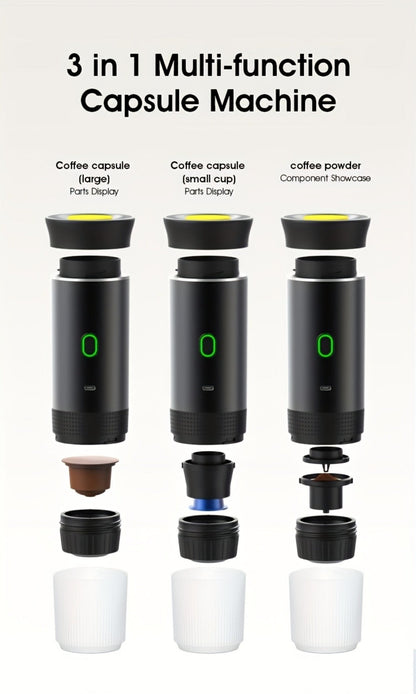 Portable Capsule Coffee Machine USB Rechargeable One-Touch Brewing Compact Espresso Maker for Bath Time, Home Spa and Personal Care