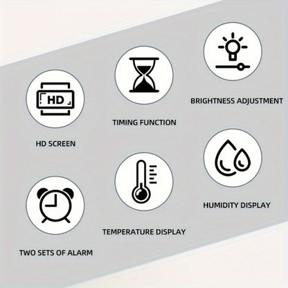 Large LED Wall and Desk Clock with Nine Display Checkouts, Calendar, Temperature and Humidity Readouts