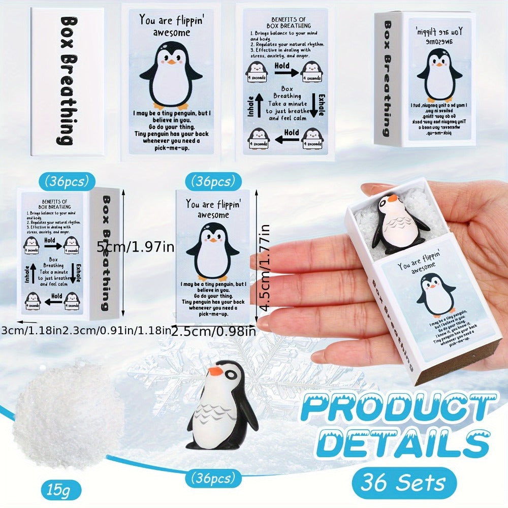 Emotional Support Penguin Resin Cards 36 Sets, Positive Affirmation Appreciation Gifts for Teachers Volunteers Employees Coworkers