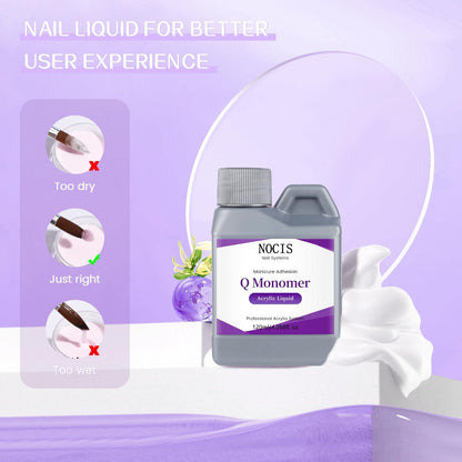 Unscented Acrylic Liquid Monomer 120ml Portable Bottle for Home and Salon Manicures, with the Listed Configuration
