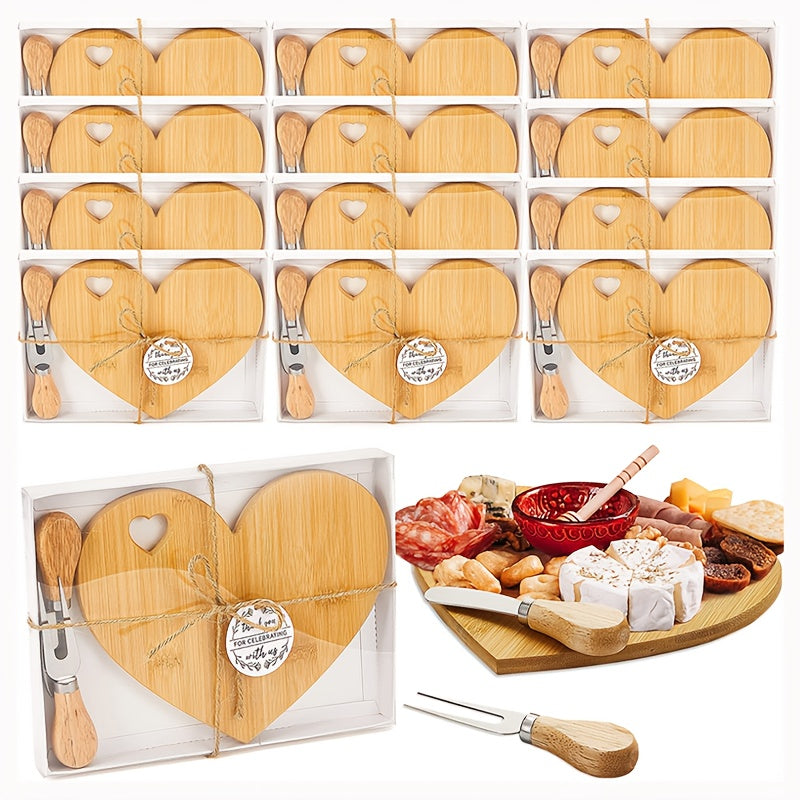 Mini Heart Charcuterie Board Set 6/12 Pack for Entryways, Bedrooms and Living Spaces, with the Listed Configuration
