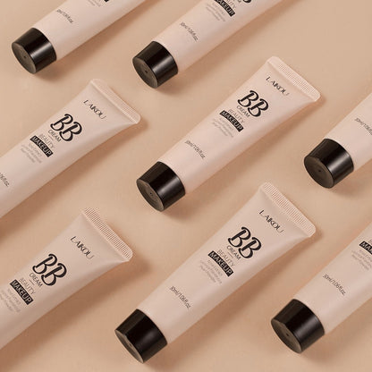 BB Cream 2 Pcs Set Waterproof, Pore-Minimizing Full Coverage Foundation with Blemish Concealer & Glycerin Hydration