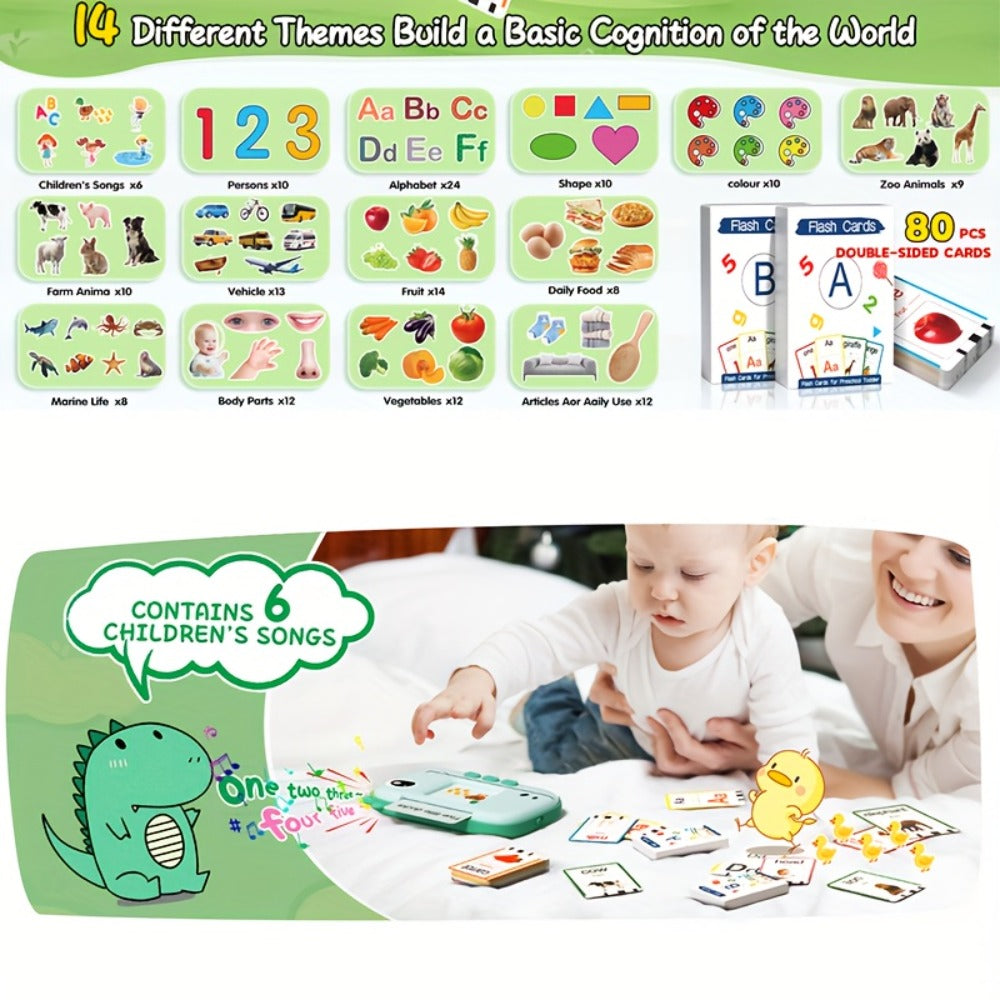 Talking Flashcard Machine for Toddlers 160 Words with the Listed Color, Size or Set Options for Everyday Use
