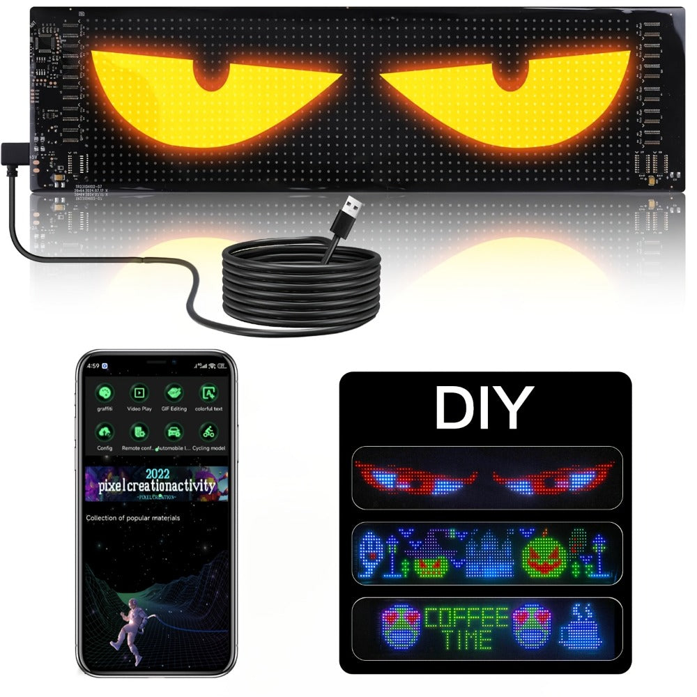 RGB LED Pixel Display Wall Art App Control USB Powered - Colorful Programmable Flexible Screen for an Everyday Personal Care Routine