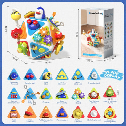 21-in-1 Toddler Busy Board Activity Cube, Early Educational Sensory Toy for Boys & Girls Ages 1-3