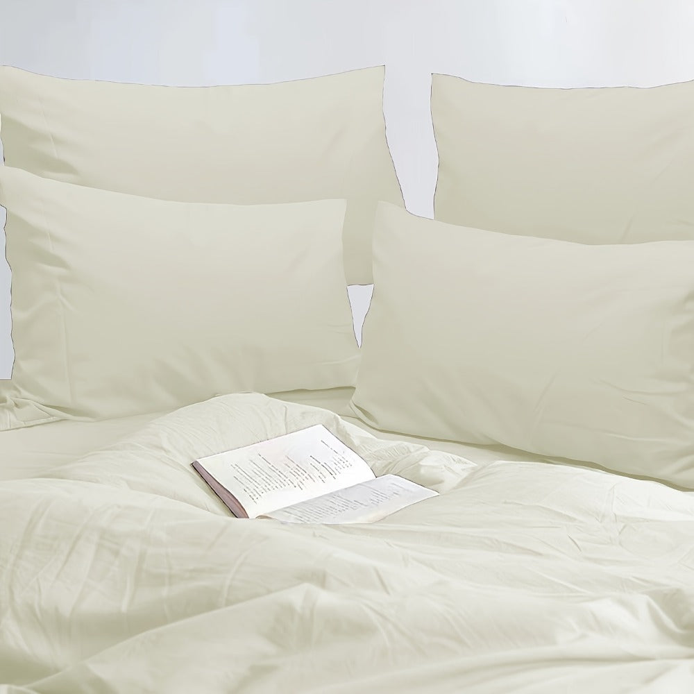 Microfiber Pillowcases Set of 4 – Soft Brushed 90GSM Wrinkle-Resistant Envelope Closure Pillow Covers, Queen & King Size, Multiple Colors