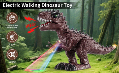 Electric Walking Dinosaur Toys Set of 3 with Sound, Light & Walking Functions, Interactive Moving Dino Toy Collection