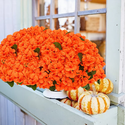 Artificial Flowers 13.77-Inch Geranium, Rose, Marigold or Hydrangea Styles in 8 and 16-Piece Options