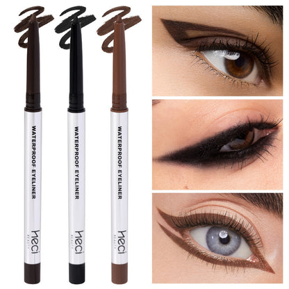 Three-Piece Matte Gel Eyeliner Pencil Set in Deep Brown, Medium Brown and Black for Eye Makeup