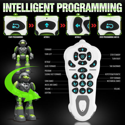 Gesture Control RC Robot Toy for Kids, Voice Recording, Programming, EMO LED Infrared Intelligent Interactive Robot