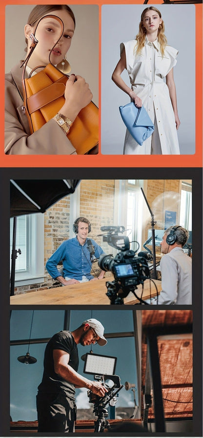 LED Video Fill Light Panel Kit with Tripod Stand & RGB Filters, Dimmable 5600K Studio Light for Vlogging