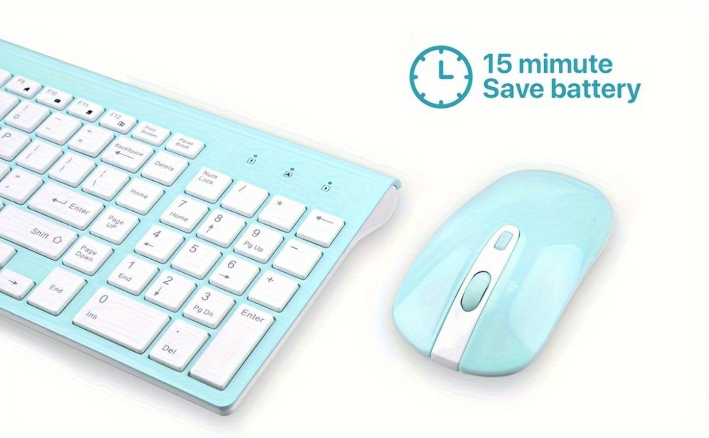 2.4G Wireless Keyboard and Mouse Combo Ultra-Thin Slim Full Size with Numpad Silent Keys Plug for an Everyday Personal Care Routine