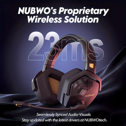 2.4GHz Wireless Gaming Earphones NUBWO G06, 7.1 Surround Sound, 23ms Ultra-Low Latency, 100H Battery