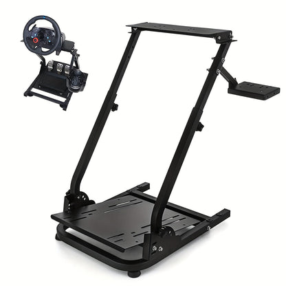 Racing Wheel Stand Height Adjustable 22"-30" Steel Driving Simulator Cockpit, Compatible with Logitech G25 G27 G29 G920