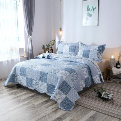 Floral Quilt Set Lightweight Bedspread Coverlet 2 or 3-Piece, All Season Hypoallergenic Breathable Paisley Patchwork Print Quilt for Bedroom