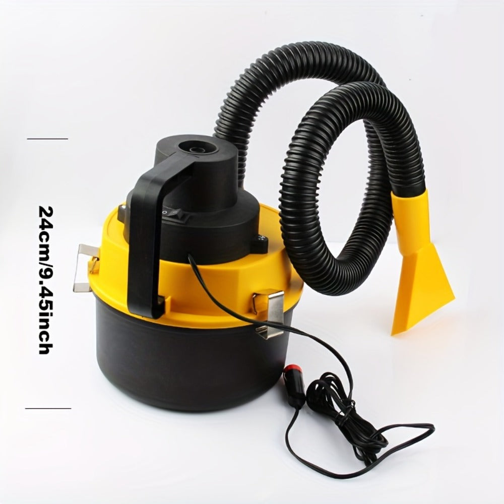 12V Bucket-Style Car Vacuum Cleaner with Suction and Blower Ports, 0.4L-Plus Source Capacity and Seven Colors