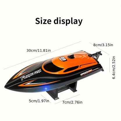 Remote Control Speedboat 25KM/H with Auto Flip Reset Night Light & Low with the Listed Color, Size or Set Options for Everyday Use