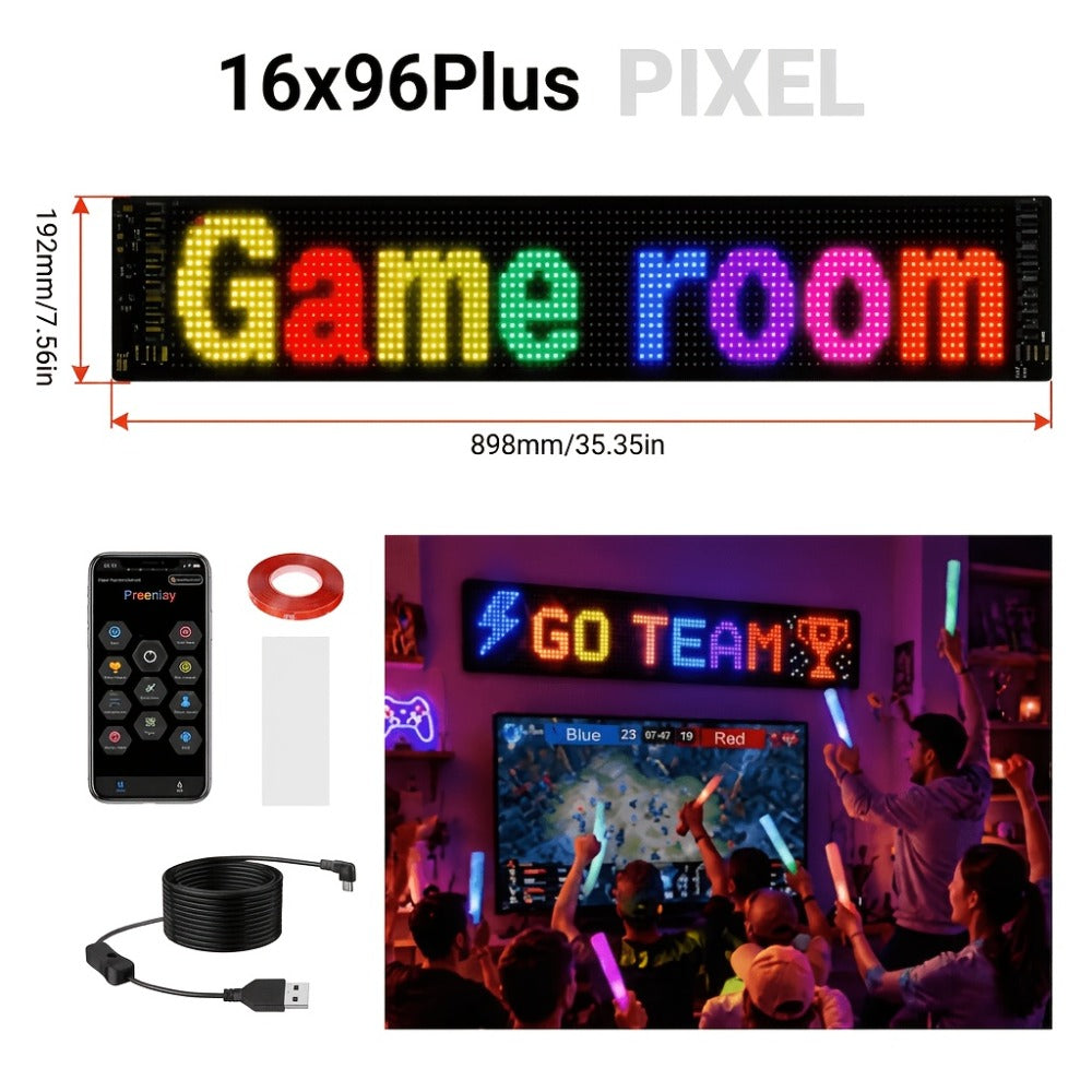 RGB LED Pixel Display Wall Art App Control USB Powered - Colorful Programmable Flexible Screen for an Everyday Personal Care Routine