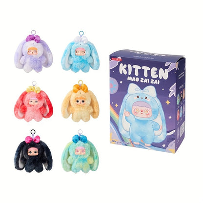 Plush Toy Kawaii Rabbit with Detachable Face Panel and Assorted Character Styling for Display