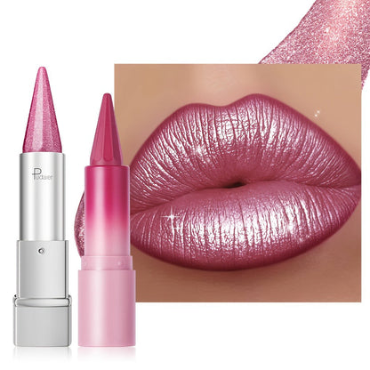 Lipstick Set 2pcs for Women – Highly Pigmented Waterproof Matte & Metallic Shimmer Lip Color Combo with Pointed-Tip Precision