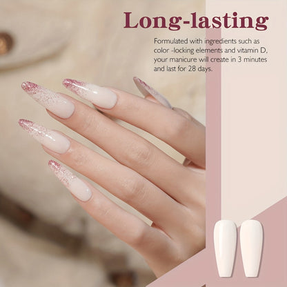 Dip Powder Nail Kit with NOCIS Label, Four Nude Blush Shimmer Powders, Three 10ml Liquids and Four Tools