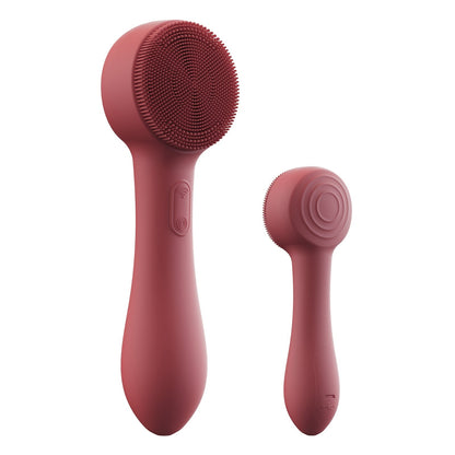 Silicone Facial Cleansing Brush Electric Face Scrubber 12000 Vibrations IPX7 USB Rechargeable Heat Massage for Home or Salon Spa Use