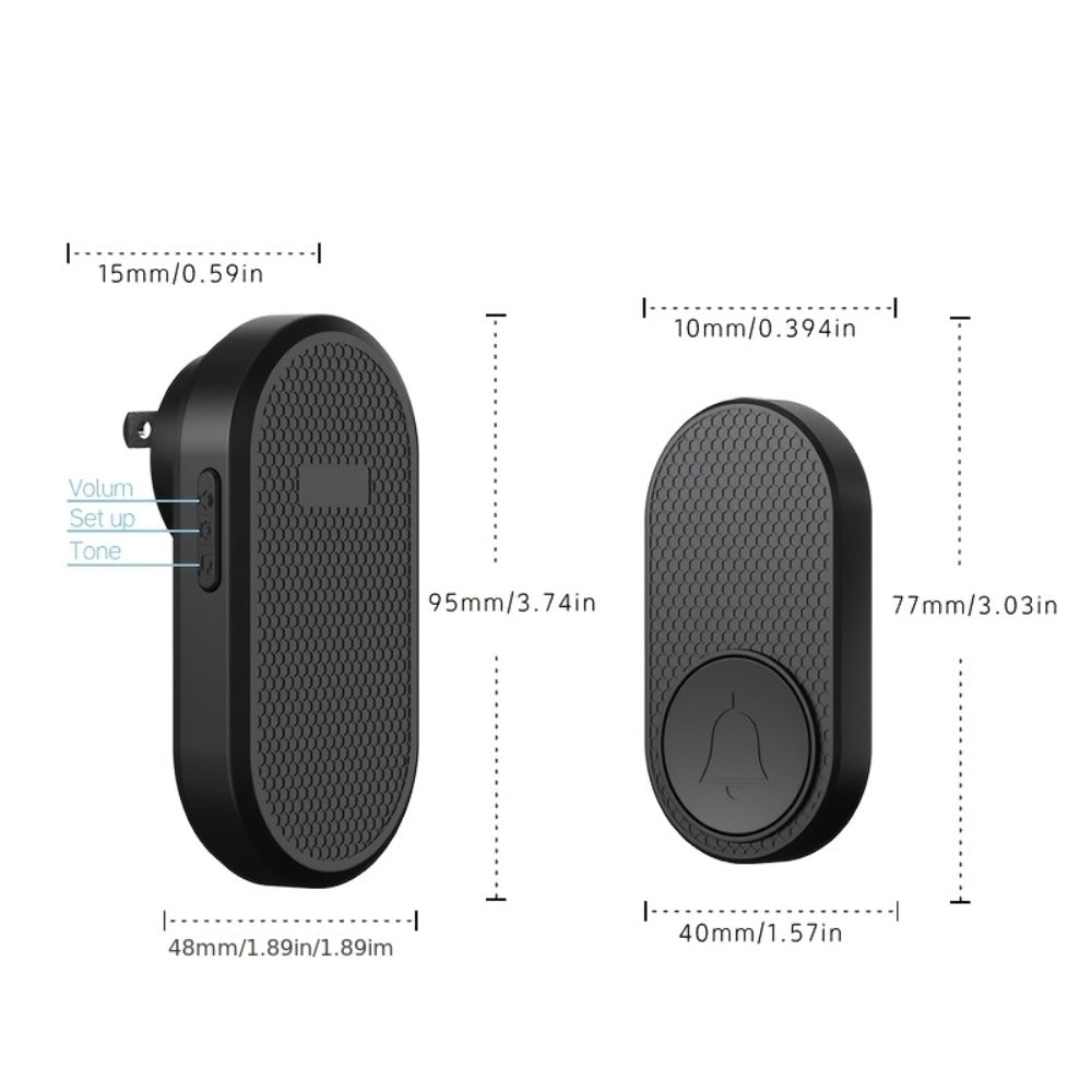 Wireless Doorbell Battery Powered, 33 Melodies, 4 Volume Levels, 1000-Foot Range, Durable Plug-In Receiver