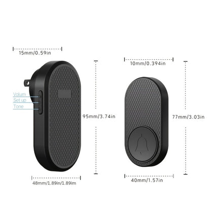 Wireless Doorbell Battery Powered, 33 Melodies, 4 Volume Levels, 1000-Foot Range, Durable Plug-In Receiver