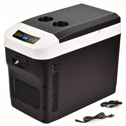 Portable Car Refrigerator Cooler & Warmer, 12V/24V DC & 120V AC Thermoelectric Fridge with Dual-Core Cooling