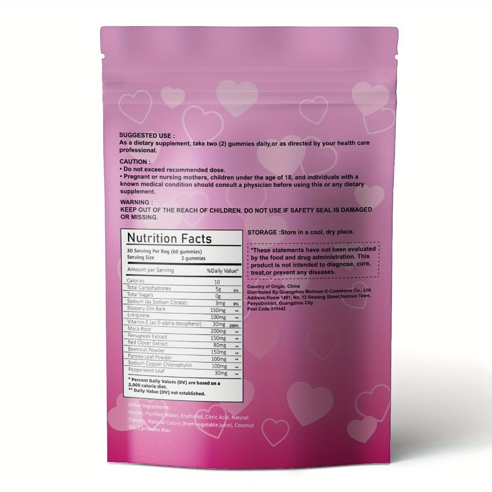 Women's Pheromone Gummies with L-Arginine, Maca & Beetroot, Natural Attraction, Confidence & Feminine Balance Supplement