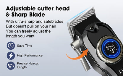 Hair Clipper LQT Blue Multi-Tool Grooming Set Options with Digital Displays, USB Charging and Guide Combs