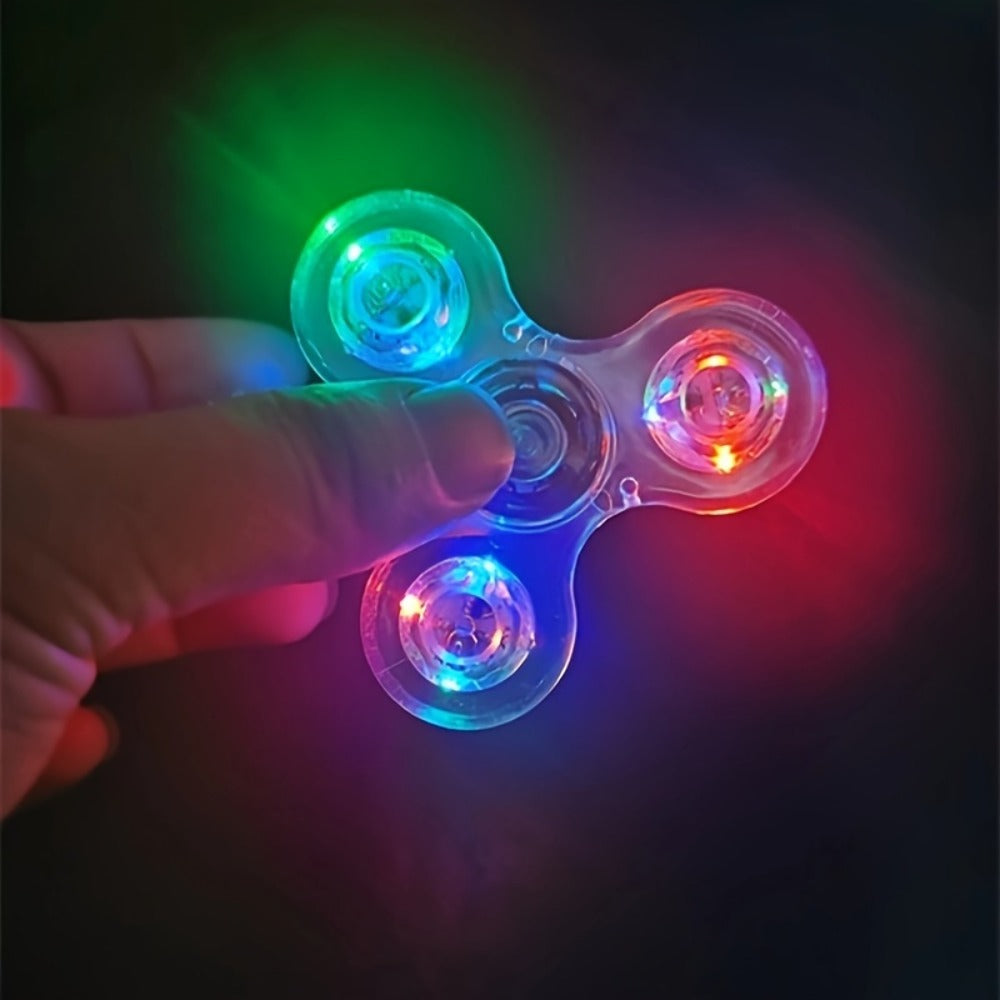 LED Spinning Top Fidget Toy 12 Pack Glow in the Dark Crystal Gyroscope with Vibrant Lights for Parties, Celebrations and Guest Favors
