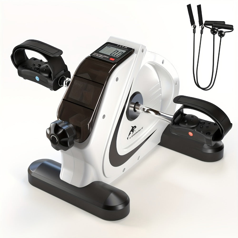 Portable Elliptical Trainer Mini Exercise Bike Under Desk Pedal Exerciser LCD Display for Entryways, Bedrooms and Living Spaces