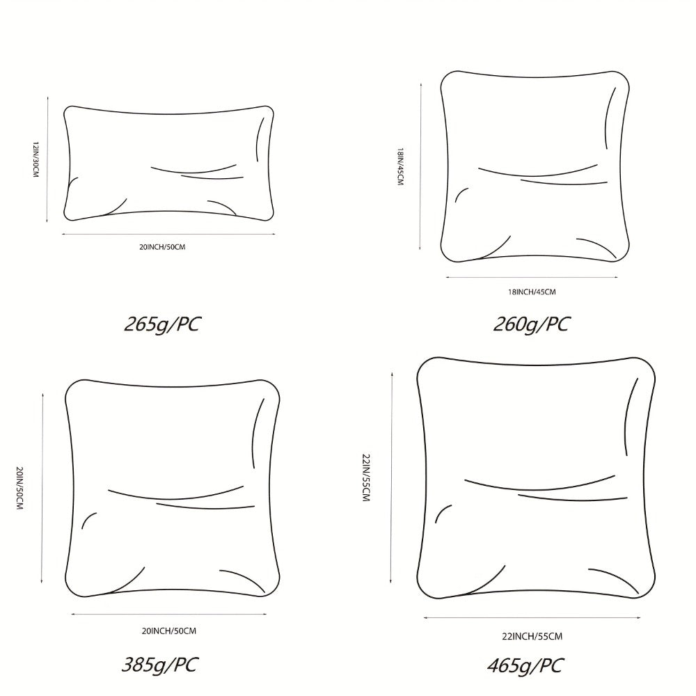 White Pillow Inserts in Square or Lumbar Sizes with Single, Three, Five, Sixteen or Twenty-Piece Packs